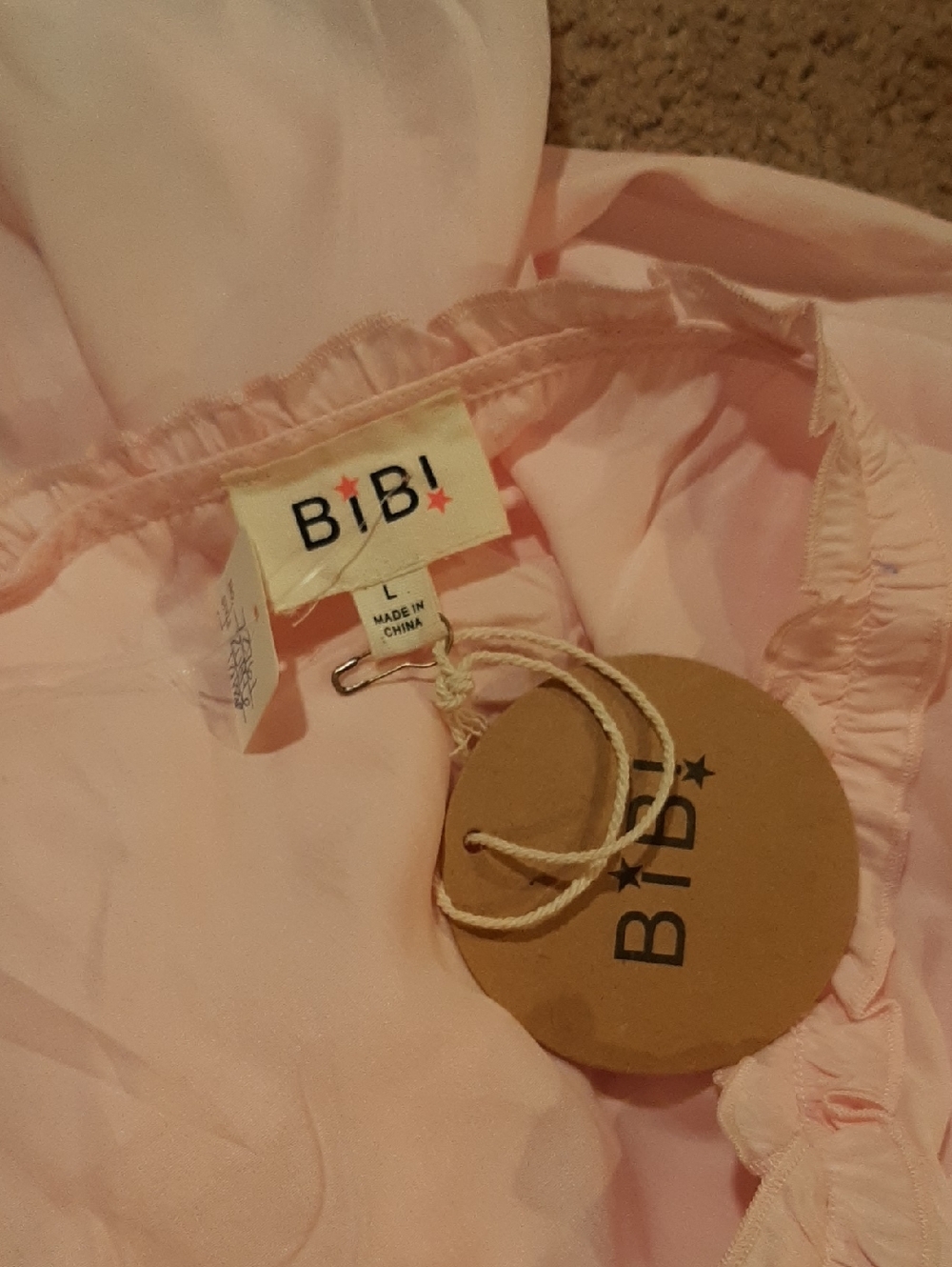 🥀🍋NWT BiBi Pink Ruffle Tiered/Flowy Tank Top (L)🥀 - Picture 6 of 7